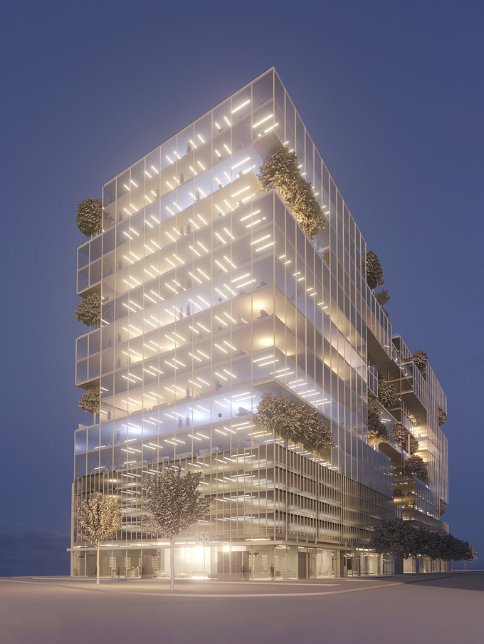 Exterior visualization of a Rendering of the High Rise Office Building.

VISUALIZATION: Oleksandr Voloshyn
Software: 3ds Max, Corona Render, Adobe Photoshop, AI.