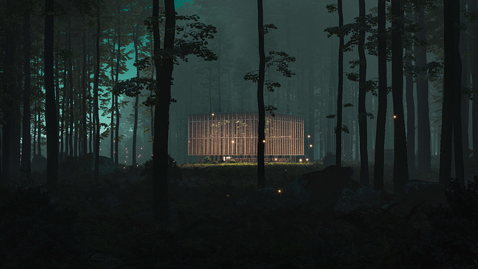 Within the dense forest of tall trees, a lonely narrow gap reveals a tiny section of blue sky, at the very limit of the hilltop.
There, in that forgotten space sits the new chapel, looking towards the rising sun of the east, and facing only the unique landscape.