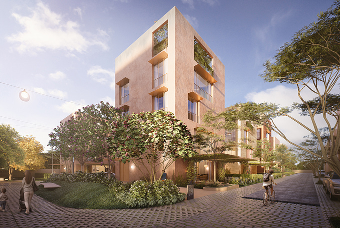 Concept Images done for a high-end housing project in Telangana, India designed by Mazumdar Bravo Architects.