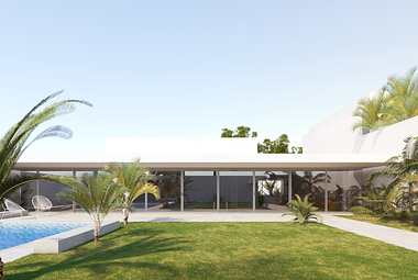Exterior rendering - Ancha House