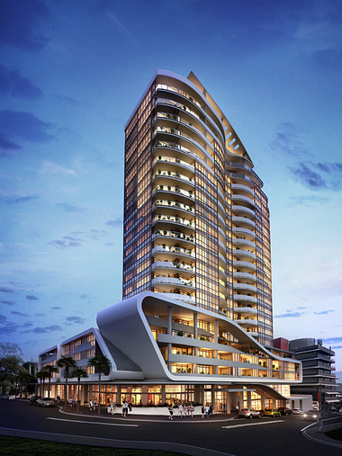 Exterior render for a signature development