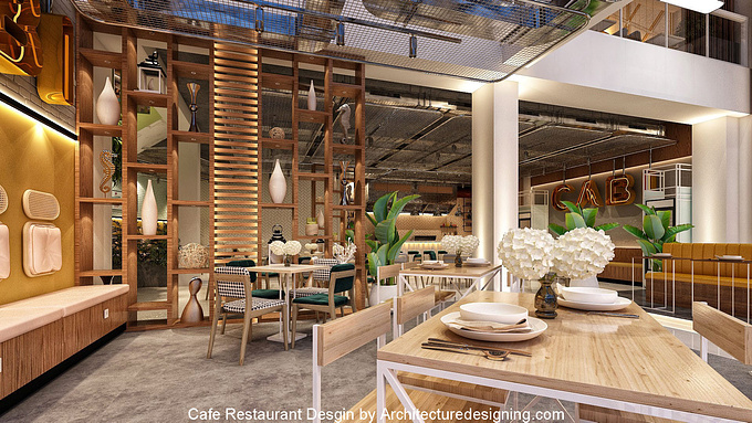 Client Aim is to design a Restaurant with Modern and Industrial Theme.
Interior design and Visualization by Architecturedesigning.com.

Review complete projecthttps://architecturedesigning.com/projects/cafe-restaurant-interior-design/

