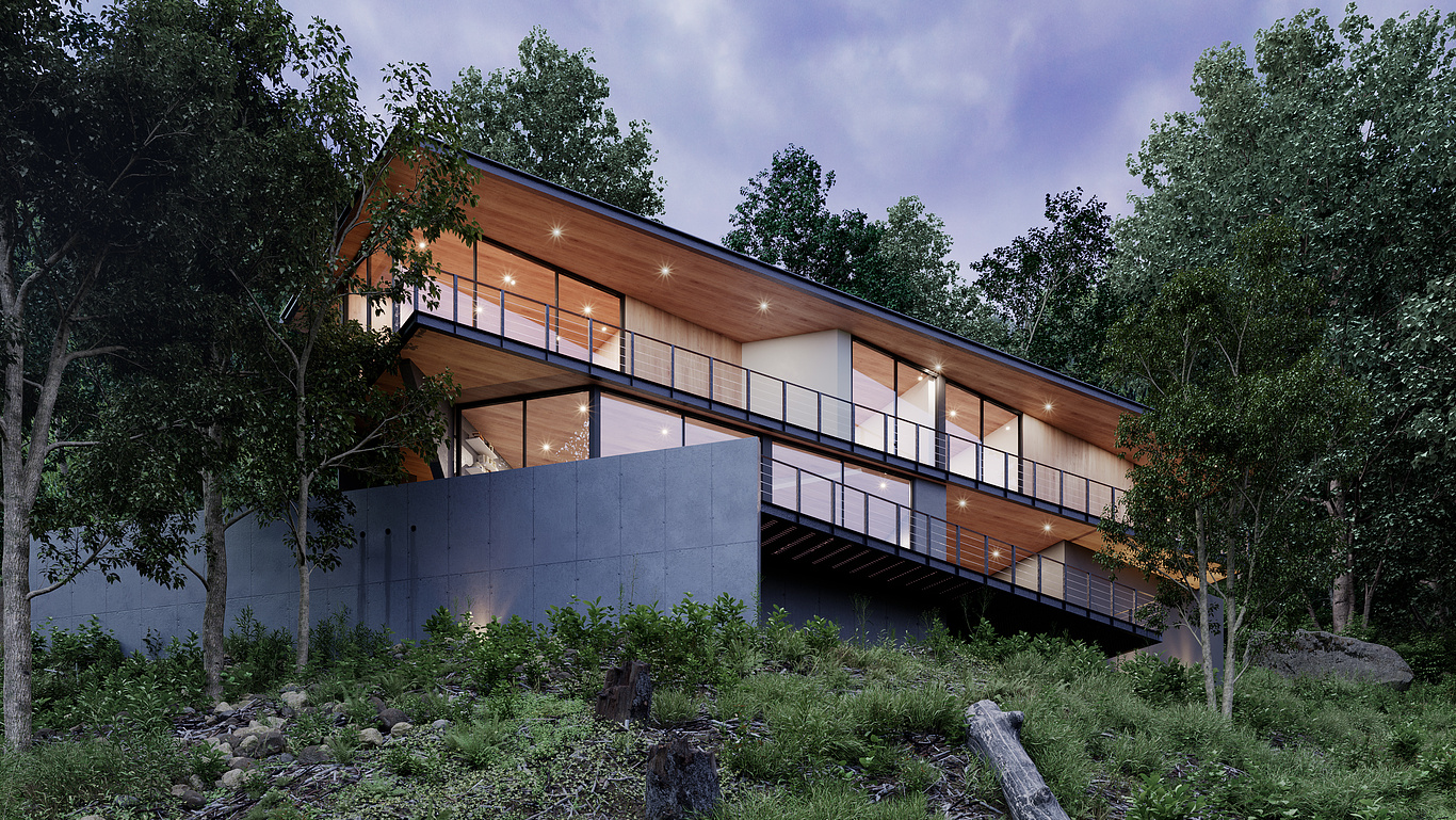 House On A Forested Hillside In Chile Danil Davydov Cgarchitect