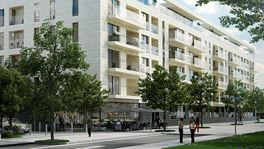 Modern Apartment Block With Glass Balustrades