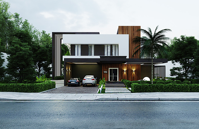 This is my design for modern villa in Cairo, Egypt. 
Software used: Revit-3Ds Max-Vray-Photoshop.