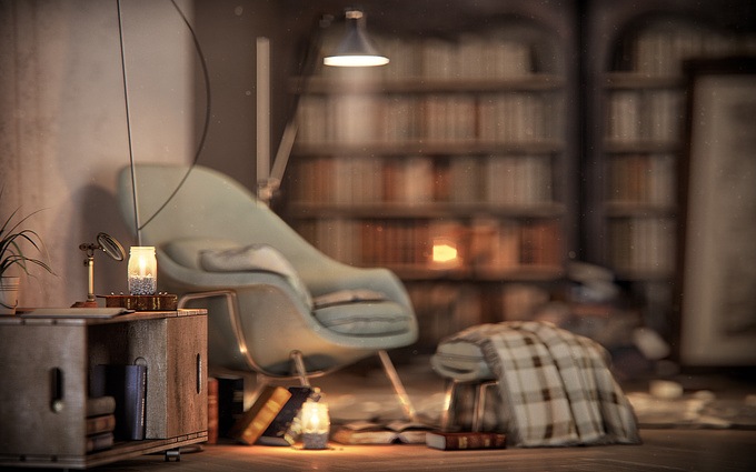 Imagine Studio - http://www.imagine-studio.net/en/
Non-commercial project created during our spare time at the office.
The idea of the concept is to present the interior space as a vintage library.
Software used: 3Ds Max, Vray, Photoshop