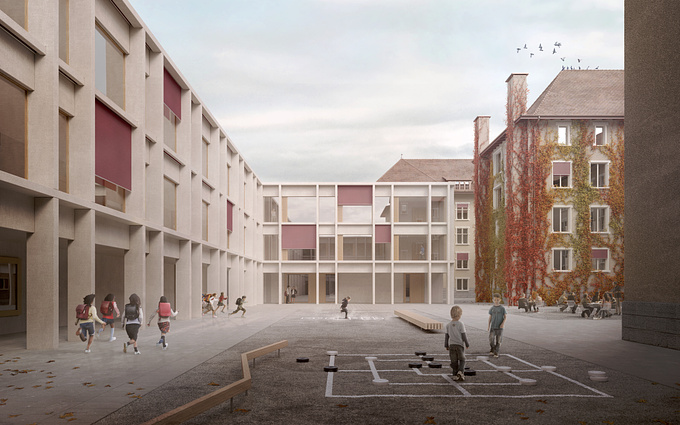  - http://
Extension and renovation of Sacré-Coeur's school, Estavayer-le-lac, Switzerland, 2016
1st Prize, Competition Project for Bart & Buchhofer Architekten AG
Soft used: Blender/ Cycles/ Photoshop

Created by 3DM