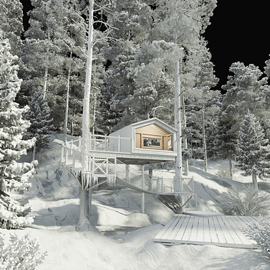 Visualization: Winter Tree Hut