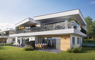 Exterior visualization of the Panorama living oasis in Gleisdorf