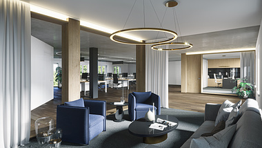 Interior visualization of office space in Munich