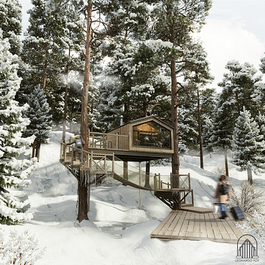 Visualization: Winter Tree Hut