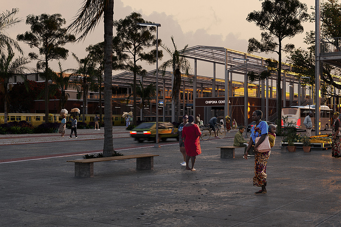 Urban development in Malawi, Chipoka. Envisioning new industrial port and train station. 