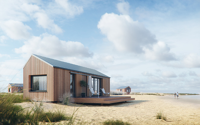 Presentation of the Tiny House TIDE with atmospheric visualizations and an interactive tour.