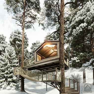 Visualization: Winter Tree Hut