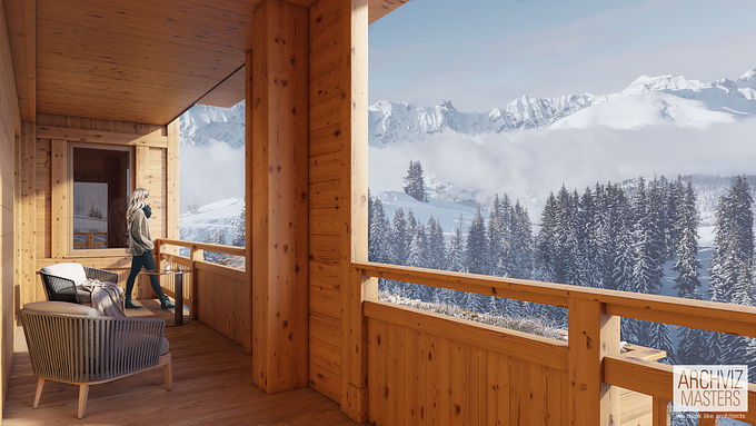 Archviz Masters - https://archvizmasters.com/en/
The beauty of ice and snow!

We visualized this enchanting hotel, located on the slopes of Mont d'Arbois.

More visual stories at:
https://archvizmasters.com/en/portfolio-item/architectural-visualization-services-3d-modeling-rendering-alps-mont-d-arbois/