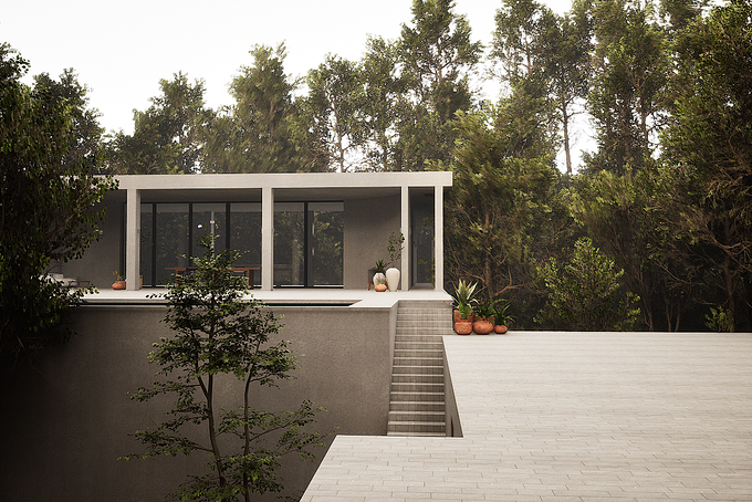 Inspired by the elegant simplicity of the Copas House (https://www.archdaily.com/1017913/copas-house-ppaa), I created my own minimalist version. Using 3ds Max, I modelled the structure, capturing the clean lines, open spaces, and natural textures characteristic of this architectural style. The project was then transferred to Unreal Engine 5, where I rendered it to bring out the interplay of light, shadow, and material textures in a dynamic, photorealistic environment. This workflow allowed me to explore architectural storytelling, combining precision in modelling with the immersive possibilities of real-time rendering.