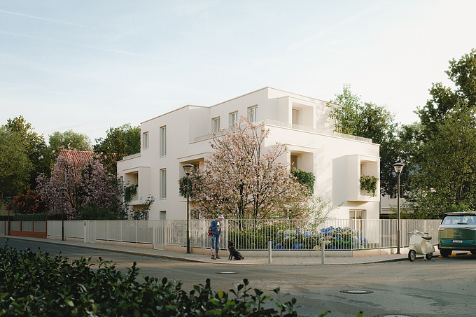 A quick, weekend job for the new proposal of a 2-storey housing located in the quiet residential area in the south of Berlin.