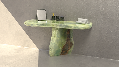 Green Marble Vanity Unit