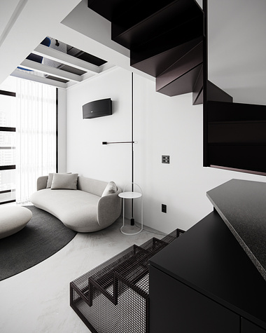Black and white apartment