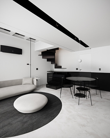 Black and white apartment