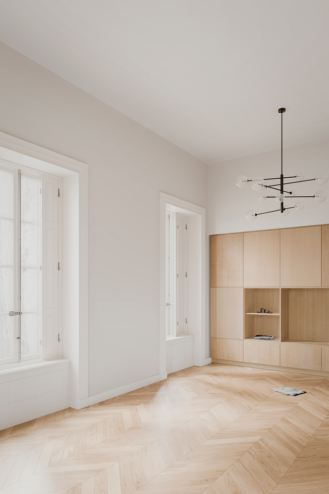 The goal of this project was to create a 3D visualization of a historic apartment interior located in Fondi, Italy, designed by SET Architects in 2019. This visualization aims to capture the space's unique character and architectural elements, as originally envisioned by the architects. To ensure accuracy and authenticity, the visualization was based on photographs taken by Simone Bossi, which provided a rich visual reference for replicating the apartment's atmosphere, textures, and lighting.