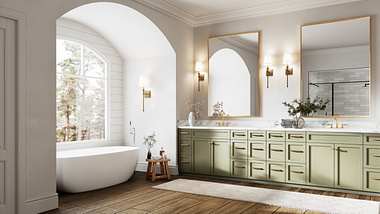 Interior 3D Visualization of a Chic Bathroom
