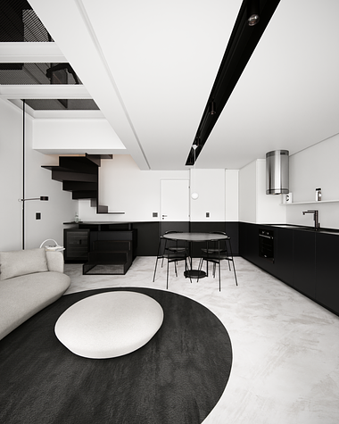 Black and white apartment