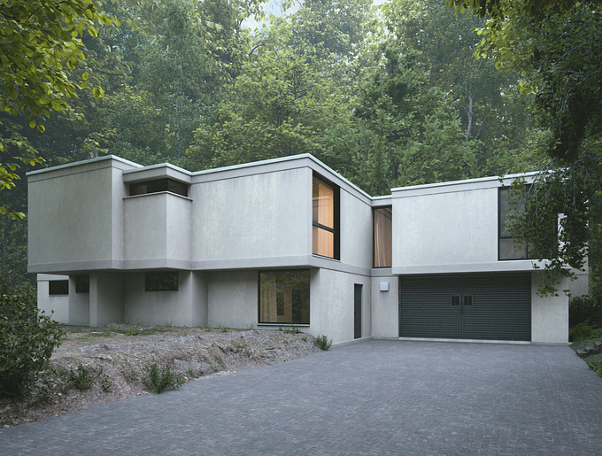 Villa Stuyven. Inspired from a photograph. Made in Blender.