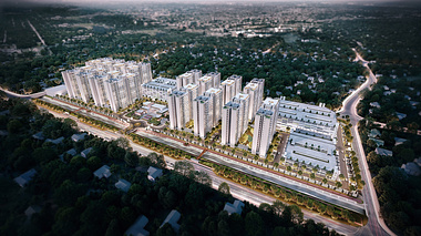 Aerial View of Luxury Housing Project