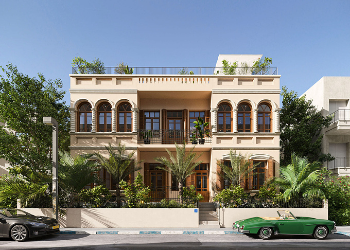 Have you ever seen an Israeli TOWNHOUSE, a preservation building in Tel Aviv, inside? The Craft created a set of exterior and interior architectural visualizations for a unique renovation project in Tel Aviv, Israel. Designed by Architect Raz Melamed.