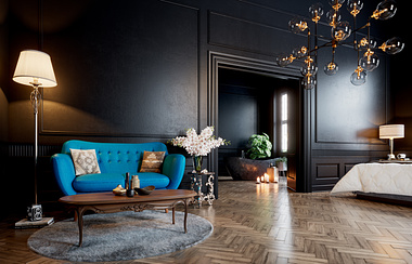 Neoclassical dark interior