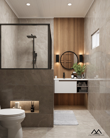 Small Beige Bathroom Design