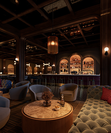 Interior Visualization - Lounge Bar/Restaurant, AVA Scene Recreation