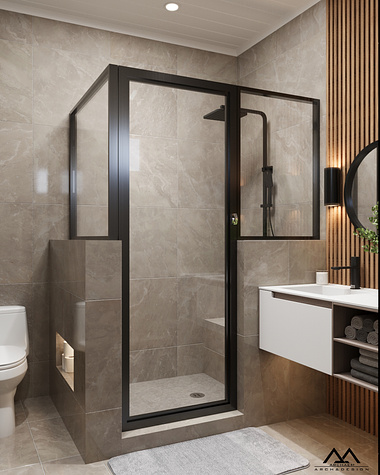 Small Beige Bathroom Design