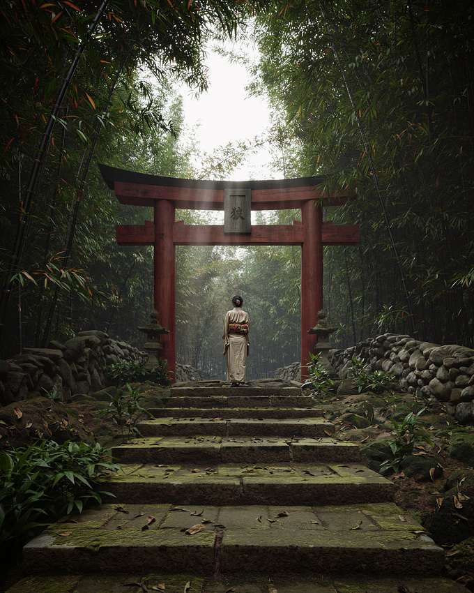 a traditional Japanese gate that marks the boundary between the mundane and the sacred.
