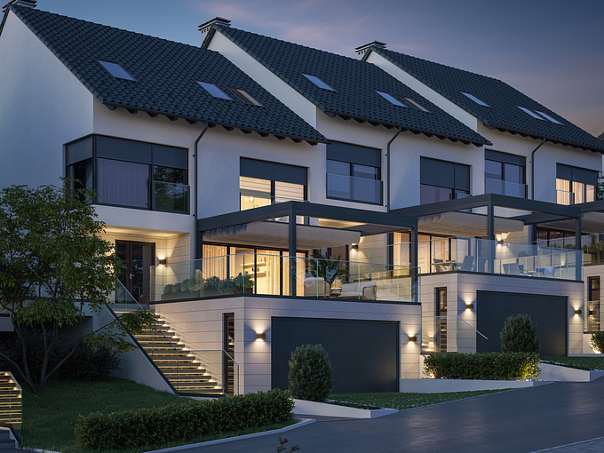 Visualizations for a residential complex in Germany
Location - Lerrach. 2023
Software - 3Dmax/Corona render. Photoshop