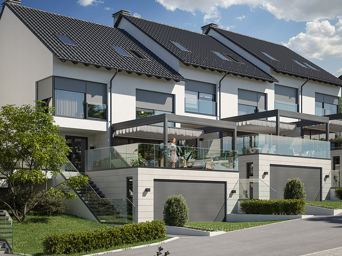 Visualizations for a residential complex in Germany
Location - Lerrach. 2023
Software - 3Dmax/Corona render. Photoshop