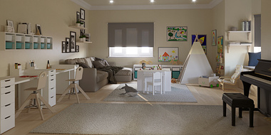 I.N. IKEA Kids room design and Render. Brisbane,Australia