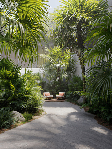 Balinese Hotel Courtyard