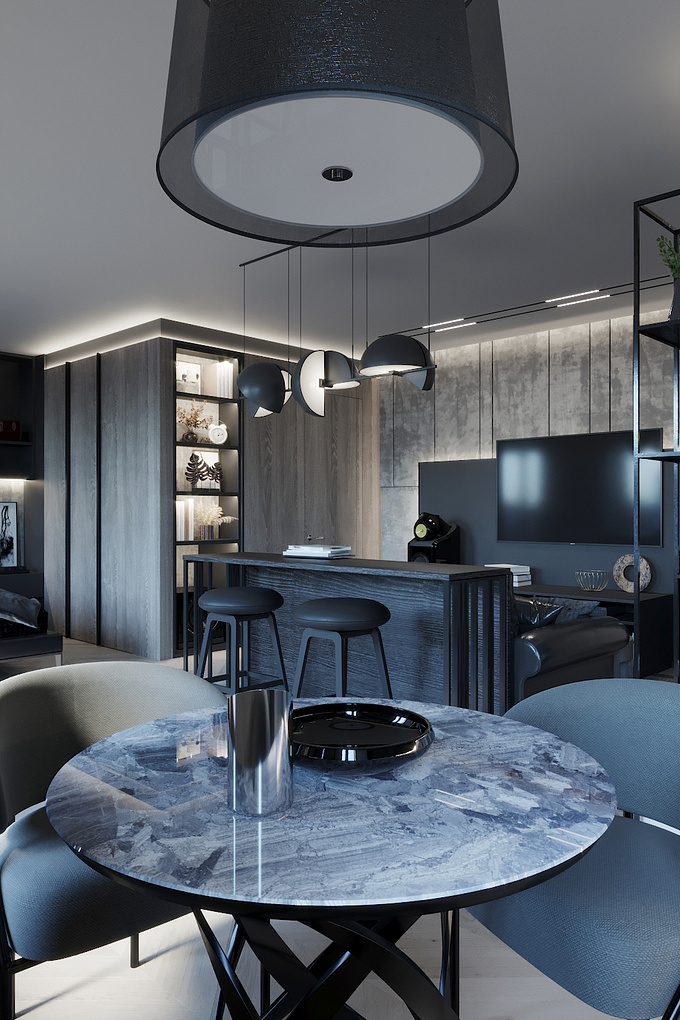 Design and visualizations apartment in Saint Petersburg

Soft: ArchiCAD, 3ds Max+ Corona, Photoshop