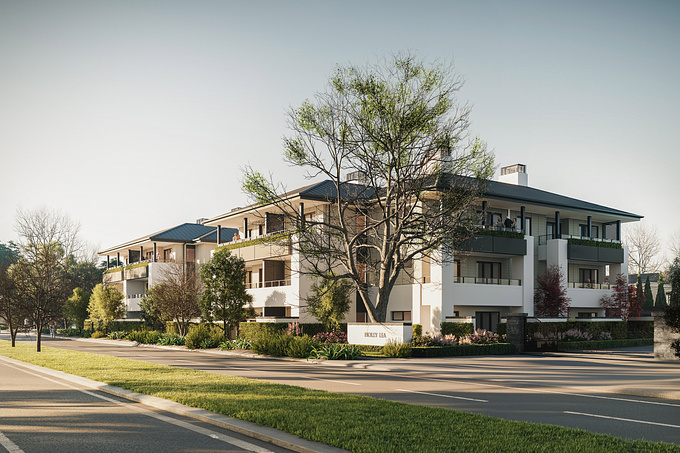 Holly Lea is an upmarket retirement village in Fendalton Christchurch. One to One Hundred was engaged by longtime client, Generus, to produce these exterior renders of the upcoming development.

We spent a lot of time modelling the surrounding site and landscaping to achieve the ideal suburban feel and site-specificity necessary for the project. The low lighting makes the buildings seem warm and inviting.