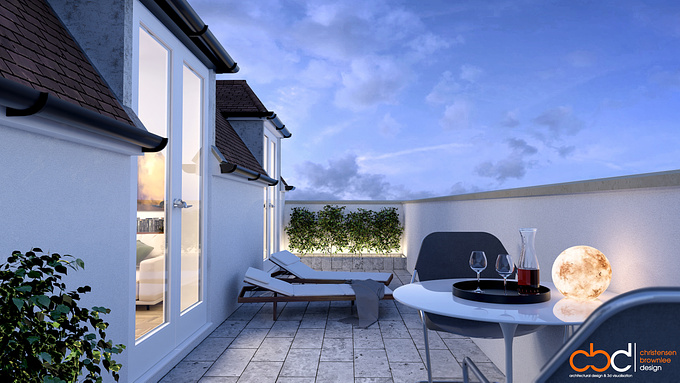 A Terrace area for a proposed block of flats