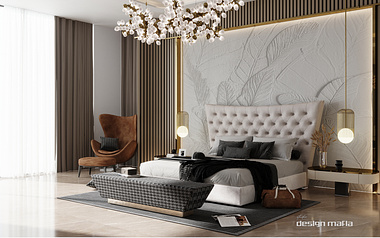 Master Bedroom 3D Rendering by Studio Design Mafia