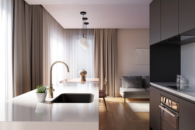 Personal project for portfolio.
Interior visualization of an apartment project in Wroclaw.

You can see the full completed project by clicking here:
https://archello.com/project/the-unfolding-home

Website of the design studio ACOS:
http://acos.design/