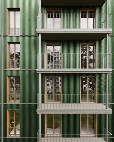 Render inspired by cooperative Housing Feld4 from MASStudio