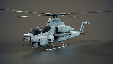 AH-1Z Helicopter Low Poly