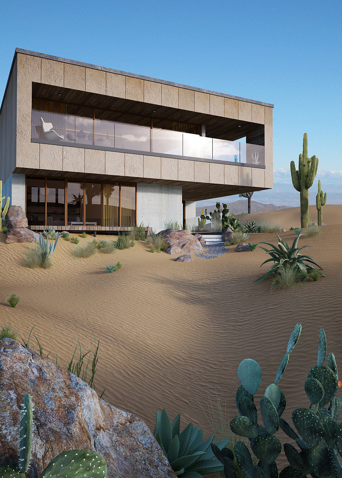 A MODERN DESERT VILLA Santosh Kellur CGarchitect Architectural Visualization Exposure 