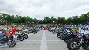 VizReimaginationVenture-Motorcycle amphitheater for Harley-Davidson