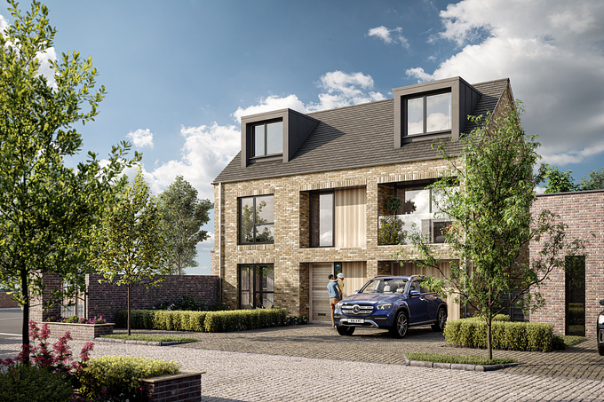 We were tasked with producing a full set of high-quality CGI images and animations of this new build, luxury residential development in the heart of Formby near Liverpool, UK. 

We modelled and materialed each house type, constructed the street and added life in order to showcase the development in its very best light to prospective future residents.