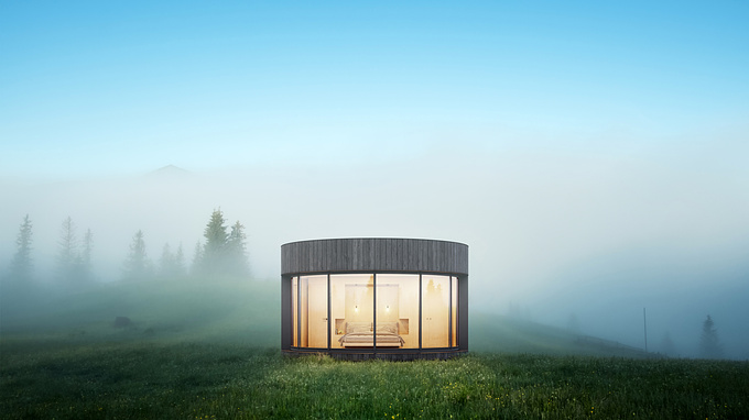 Designed to recreate a modern nature retreat, LumiPod is a minimalist prefab dwelling module developed by Lumicene.